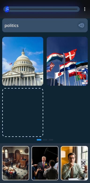 Rosetta Stone Sapphire lesson matching a spoken word to pictures, a Duolingo alternative with no translation